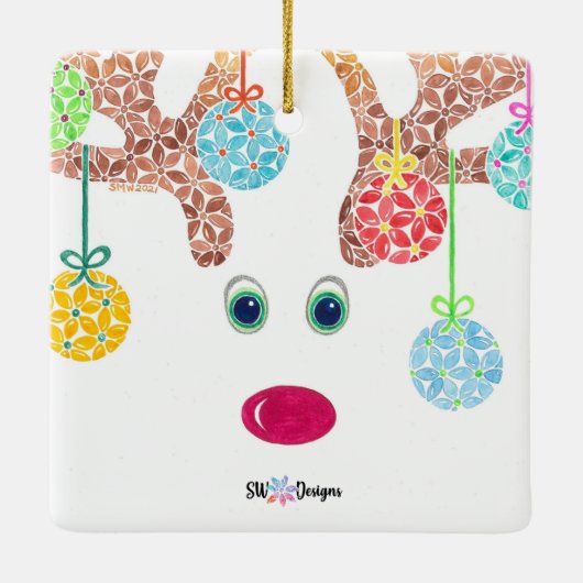 Rentier Keramik Keramikornament (Rückseite)