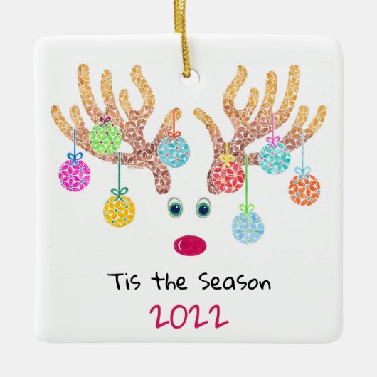 Rentier Keramik Keramikornament (Vorderseite)