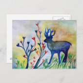 Rentier Liebe Herz Romantische Postkarte (Vorne/Hinten)