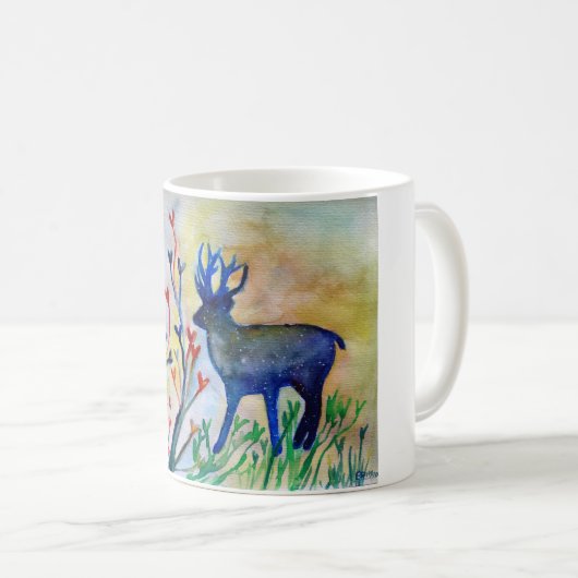 Rentier Liebe Tierkunst Herzlich Willkommen in der Kaffeetasse (VorderseiteRechts)