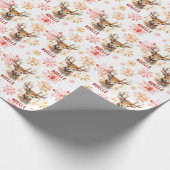 Rentier Lights Personalisierte Geschenkwrap Geschenkpapier (Ecke)