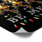 Rentier Line Tanz und sei froh Weihnachten festlic Poster (Ecke)