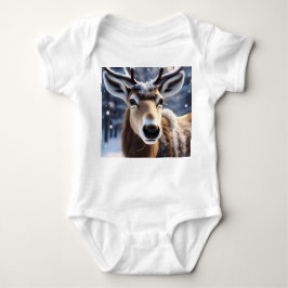 Rentier Magic: Nahes Up von Santas Loyal Companion Baby Strampler