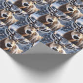 Rentier Magic: Nahes Up von Santas Loyal Companion Geschenkpapier (Ecke)