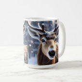 Rentier Magic: Nahes Up von Santas Loyal Companion Kaffeetasse (VorderseiteRechts)