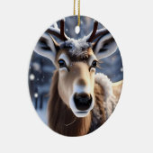 Rentier Magic: Nahes Up von Santas Loyal Companion Keramik Ornament (Rechts)