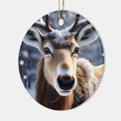 Rentier Magic: Nahes Up von Santas Loyal Companion Keramik Ornament (Links)