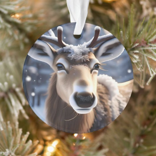 Rentier Magic: Nahes Up von Santas Loyal Companion Ornament (Baum)