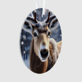 Rentier Magic: Nahes Up von Santas Loyal Companion Ornament (Vorderseite)