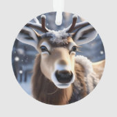 Rentier Magic: Nahes Up von Santas Loyal Companion Ornament (Rückseite)