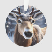 Rentier Magic: Nahes Up von Santas Loyal Companion Ornament (Vorderseite)