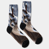 Rentier Magic: Nahes Up von Santas Loyal Companion Socken (Rechts)