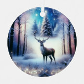 Rentier Magical Enchanted Weihnachtswald Ornament Aus Metall (Vorderseite)