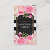 Rentier Makeup Gold Glitzer Eyes Pink Floral Visitenkarte (Rückseite)