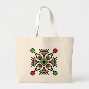 Rentier-Mandala-Design Jumbo Stoffbeutel