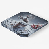 Rentier Mishap auf einem schneebedeckten Dach Pappteller (Gewinkelt)