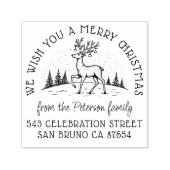 Rentier mit Baubles in Antlers Frohe Weihnachten Permastempel (Design)