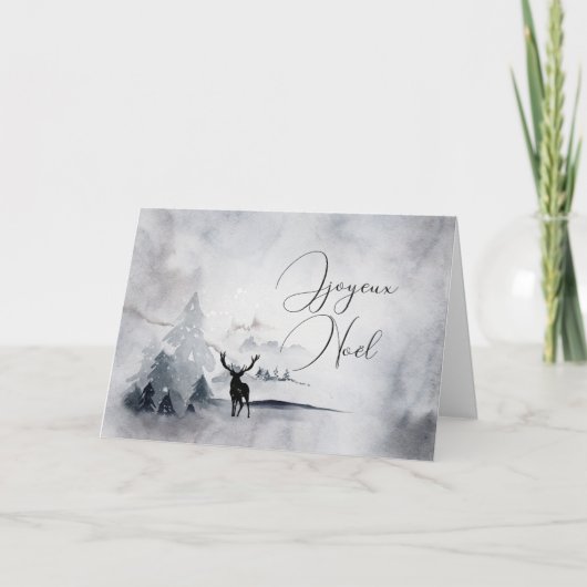 Rentier mit Big Antlers Weihnachten im Wasser Karte (Vorderseite)