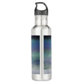 Rentier mit blauen Farbtönen Edelstahlflasche (Rückseite)