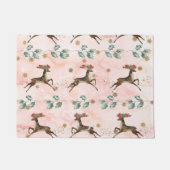 Rentier mit Blume im Antlermuster Fußmatte (Vorderseite)