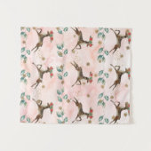 Rentier mit Blume im Antlermuster Wandteppich (Vorderseite (Horizontal))