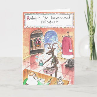Rentier mit Braunnase Feiertagskarte