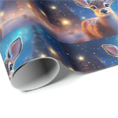 Rentier mit fröhlichem Weihnachtsgrüßen Geschenkpapier (Rolleneckpunkt)