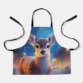 Rentier mit fröhlichem Weihnachtsgrüßen Schürze (Vorderseite)