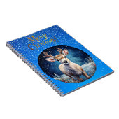 Rentier mit fröhlichem Weihnachtskranz-Gruß Notizblock (Rechte Seite)