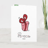 Rentier mit Geschenkboxen Feiertagskarte (Rückseite)