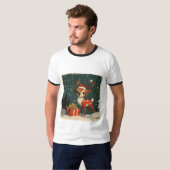 Rentier mit Geschenken T-Shirt (Vorne ganz)