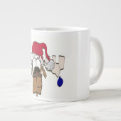 Rentier mit Hut des Weihnachtsmanns ~ Jumbo-Tasse (Vorderseite Rechts)