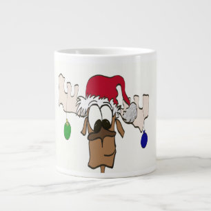 Rentier mit Hut des Weihnachtsmanns ~ Jumbo-Tasse