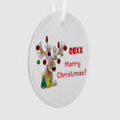 Rentier mit Lichtern auf Antlern Ornament (Vorderseite)