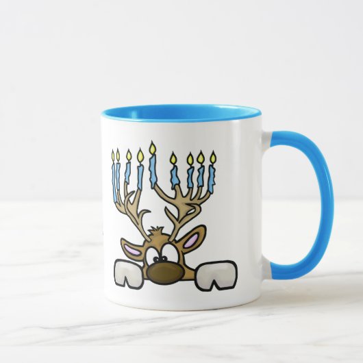 Rentier mit Menorah Antlers Chrismukka Tasse (Rechts)