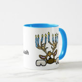 Rentier mit Menorah Antlers Chrismukka Tasse (VorderseiteRechts)