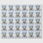 Rentier mit Menorah Antlers Chrismukkah Paper Geschenkpapier (Flach)