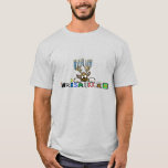 Rentier mit Menorah Antlers Chrismukkah T - Shirt<br><div class="desc">Dieser T - Shirt ist voller grafischer Pizzas! Es zeigt mein jüdischer Rentier, dessen Antlers wie eine Menorah aussehen, mit dem Wort "Chrismukkah" unten einen grafischen Text gemacht hat. Obwohl ich das auf einem T - Shirt von Männern zeige, kann man dieses Design auch bei Frauen, Kindern und Jugendlichen kaufen....</div>