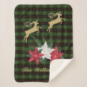 Rentier mit Poinsettias Sherpadecke (Vorderseite)