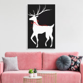 Rentier mit Red Bow Leinwanddruck (Insitu (Wohnzimmer))