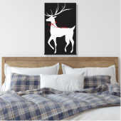Rentier mit Red Bow Leinwanddruck (Insitu (Schlafzimmer))