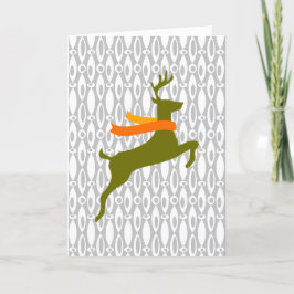 Rentier mit Scarf Feiertagskarte