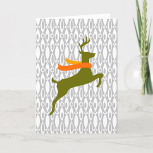 Rentier mit Schal Feiertagskarte