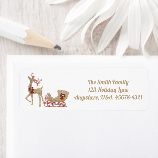 Rentier mit Sleigh Return Address Label (Insitu)