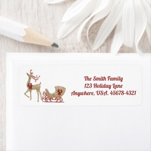 Rentier mit Sleigh Return Address Label (Insitu)