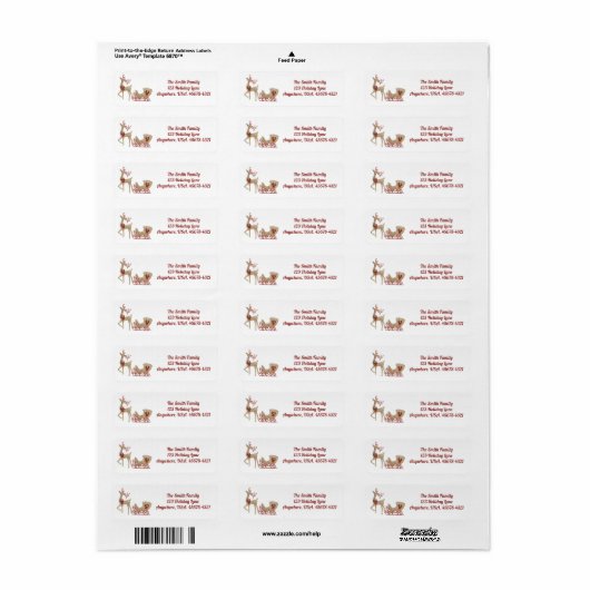 Rentier mit Sleigh Return Address Label (Vorne)