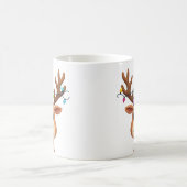 Rentier mit Weihnachtsleuchten Kaffeetasse (Mittel)