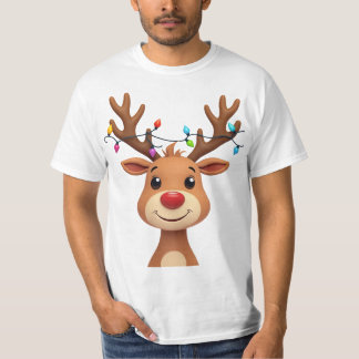 Rentier mit Weihnachtsleuchten T-Shirt