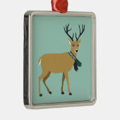 Rentier mit Winterschlaf (Weihnachtstier) Ornament Aus Metall (Rechts)