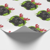 Rentier-Mops Geschenkpapier (Ecke)
